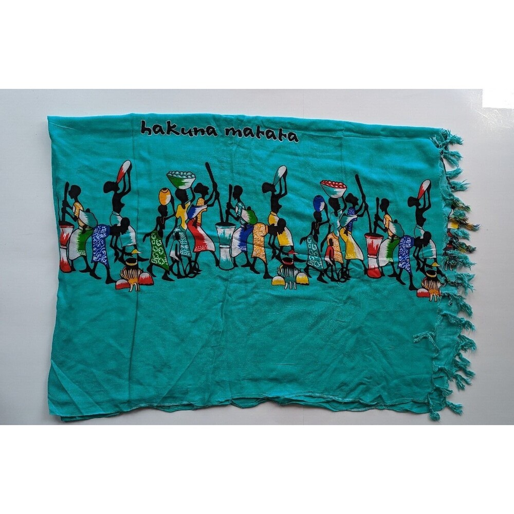 African Hakuna Matata  Women's Beach Cover Up Bikini  Wrap 59"x42"  Green